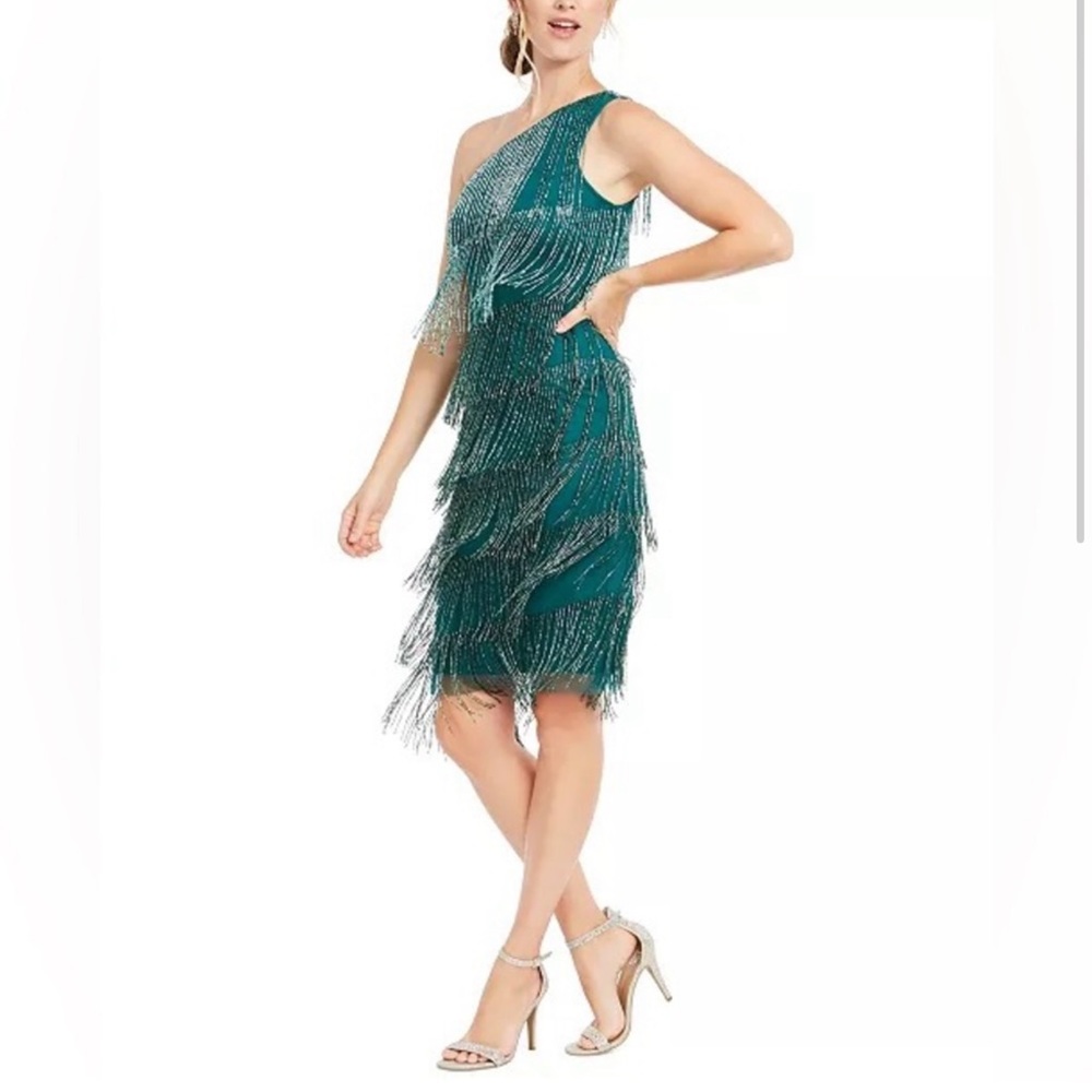 Adrianna Papell NWT beaded fringe dress